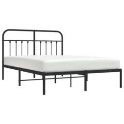Berkfield Home Metal Bed Frame with Headboard Black 150x200 cm King Size - thumbnail 3