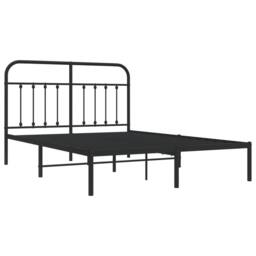 Berkfield Home Metal Bed Frame with Headboard Black 150x200 cm King Size - thumbnail 5
