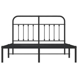 Berkfield Home Metal Bed Frame with Headboard Black 150x200 cm King Size - thumbnail 6
