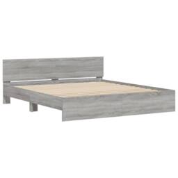 Berkfield Home Durable Bed Frame with LED without Mattress Grey Sonoma 200x200 cm - thumbnail 6
