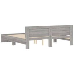 Berkfield Home Durable Bed Frame with LED without Mattress Grey Sonoma 200x200 cm - thumbnail 9
