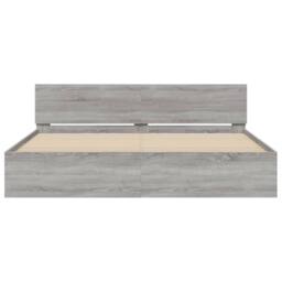 Berkfield Home Durable Bed Frame with LED without Mattress Grey Sonoma 200x200 cm - thumbnail 7