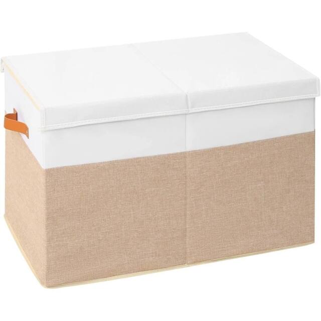 Nordara Beige Large Collapsible Storage Box Toy Chest Kids Room - image 1