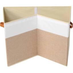 Nordara Beige Large Collapsible Storage Box Toy Chest Kids Room - thumbnail 5