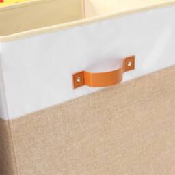 Nordara Beige Large Collapsible Storage Box Toy Chest Kids Room - thumbnail 2