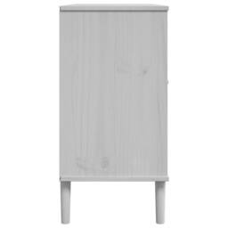 Berkfield Home Sideboard SENJA Rattan Look White 112x40x80 cm Solid Wood Pine - Size: 112 x 40 x 80 cm - thumbnail 7