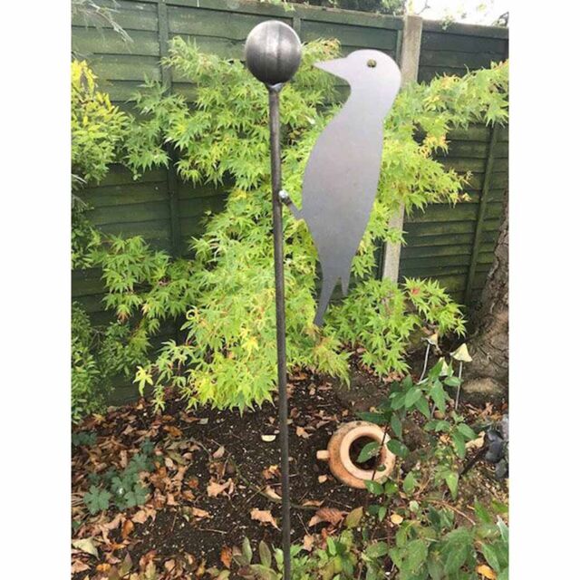 Poppyforge Woodpecker & Ball Plant Pin 5Ft (Pack of 3), Steel, H152.4cm, BM/RtR in Black - image 1