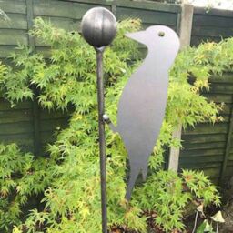 Poppyforge Woodpecker & Ball Plant Pin 5Ft (Pack of 3), Steel, H152.4cm, BM/RtR in Black - thumbnail 2