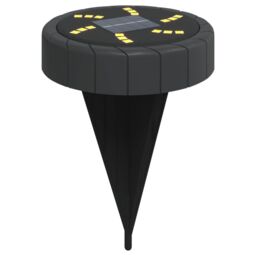 Berkfield Home Solar Ground Lights with Ground Spikes Outdoor 12 pcs Warm White in Black - thumbnail 4