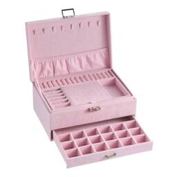 KORVIXA Pink 3 Layer Large Jewellery Boxes - Size: 500mm - thumbnail 3
