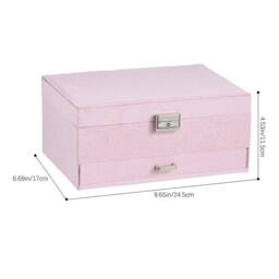 KORVIXA Pink 3 Layer Large Jewellery Boxes - Size: 500mm - thumbnail 2
