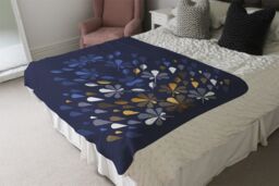 Benjamin Tate Design Autumn Print Blanket in Natural - Size: 120 cm x 150 cm - thumbnail 3
