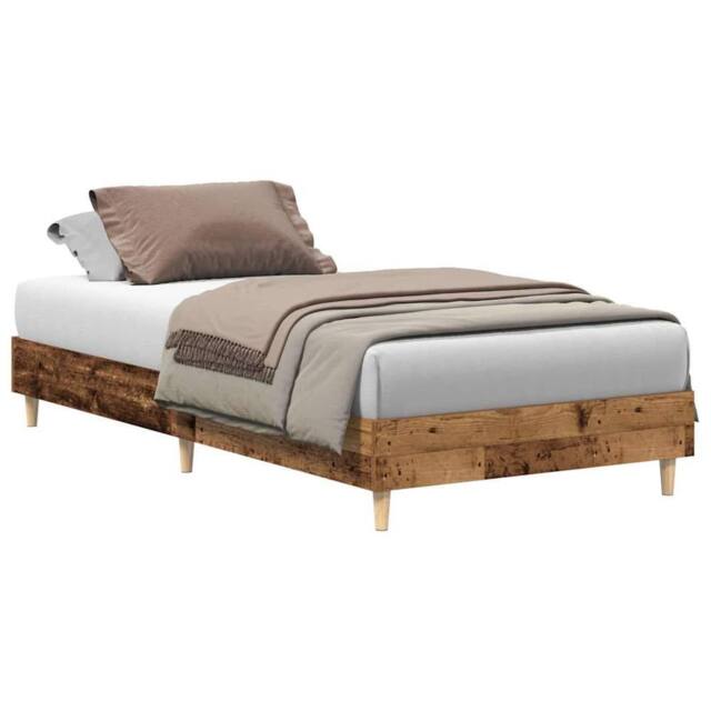 Berkfield Home Bed Frame No Mattress Old Wood 90x190 cm Single Engineered Wood in Brown - image 1