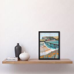 "Artery8 Abstract Painting Hunt Cliff Saltburn Yorkshire Framed Art Print - Size: W12"" x H16""" - thumbnail 4