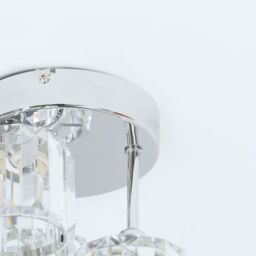 ValueLights Beth Chrome 3 Way Clear Glass Drop Ceiling Light in Silver - thumbnail 4