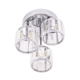 ValueLights Beth Chrome 3 Way Clear Glass Drop Ceiling Light in Silver - thumbnail 2