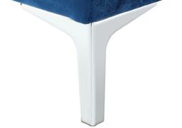 KOSY KOALA Modern Two Seater Sofa Blue Fabric with Chrome Feet - Comfortable Couch with Cushion for Living Room, Bedroom or Office - thumbnail 4