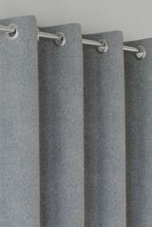 Enhanced Living 'Austin' Grey 100% Blackout, Thermal, Linen Look Pair of Eyelet Curtains - Size: 117 cm width x 183 cm drop - thumbnail 2