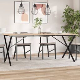 Berkfield Home Dining Table Legs X-Frame 160x80x73 cm Steel in Black - Size: 160 x 80 x 73 cm