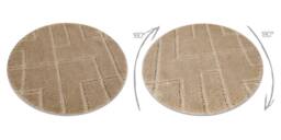 RugsX Dywaniki Łazienkowe Rug in Beige - Size: 100 cm diameter - thumbnail 3