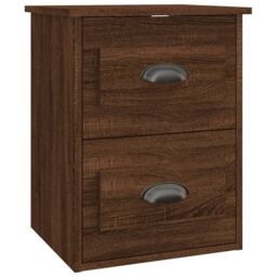 Berkfield Home Wall-mounted Bedside Cabinet Brown Oak 41.5x36x53cm - Size: 41.5x36x53 cm - thumbnail 2