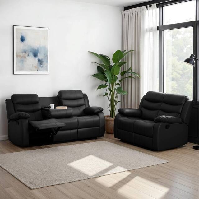 Seconique Roma 3+2 Suite in Black - image 1