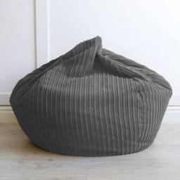 rucomfy Beanbags rucomfy Indoor Classic Kids Bean Bag Chair - Jumbo Cord Slouchbag in Grey - thumbnail 2