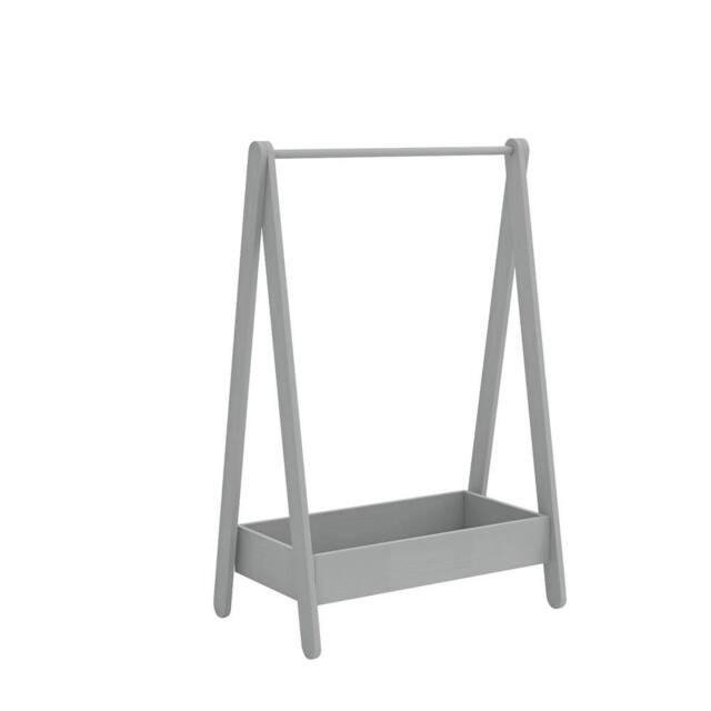 EONLION Wooden Hanging Dress Up Clothes Rail Rack in Grey - image 1
