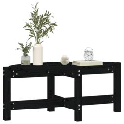 Berkfield Home Coffee Table Black 87x48x35 cm Solid Wood Pine - Size: 87 x 48 x 35 cm - thumbnail 4