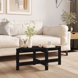 Berkfield Home Coffee Table Black 87x48x35 cm Solid Wood Pine - Size: 87 x 48 x 35 cm