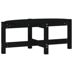 Berkfield Home Coffee Table Black 87x48x35 cm Solid Wood Pine - Size: 87 x 48 x 35 cm - thumbnail 2