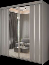 Sliding Wardrobes 4U Monali Sliding Door Wardrobe 200cm X 217cm in Grey - Size: 200 cm X 217 cm - thumbnail 2