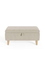 Living and Home 71cm W Rectangle Storage Ottoman Footstool in Beige - thumbnail 3