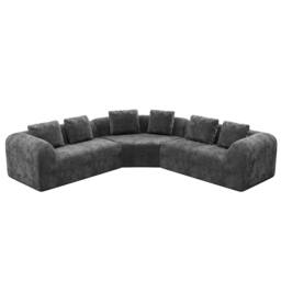 Dprodo Modular Sectional Large L-Shaped Chenille Corner Sofa in Grey - Size: 3 Pack - thumbnail 9