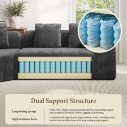 Dprodo Modular Sectional Large L-Shaped Chenille Corner Sofa in Grey - Size: 3 Pack - thumbnail 5