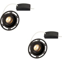 Loops 2 PACK Trimless Plaster-In Downlight - 50W GU10 Reflector LED - Matt Black - thumbnail 1