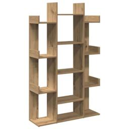 Berkfield Home Book Cabinet Artisan Oak 86x25.5x140 cm Engineered Wood in Brown - thumbnail 1