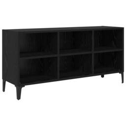 Berkfield Home Black Oak TV Stand Black Oak Particle board Standard