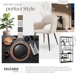 tectake Dining Chair Sasha Set Of 2 - Cream - Size: 2 Pack - thumbnail 8