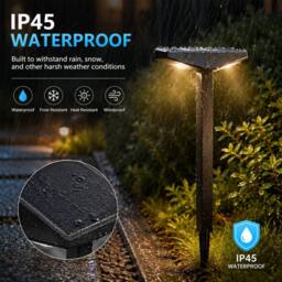 INMTFEI 4 Pack Solar Pathway Lights Waterproof Garden Stake Lights in Black - thumbnail 5
