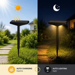 INMTFEI 4 Pack Solar Pathway Lights Waterproof Garden Stake Lights in Black - thumbnail 3
