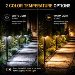 INMTFEI 4 Pack Solar Pathway Lights Waterproof Garden Stake Lights in Black - thumbnail 4