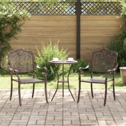 Berkfield Home Garden Chairs 2 pcs Bronze Cast Aluminium - thumbnail 1