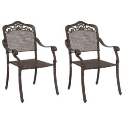 Berkfield Home Garden Chairs 2 pcs Bronze Cast Aluminium - thumbnail 2