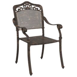 Berkfield Home Garden Chairs 2 pcs Bronze Cast Aluminium - thumbnail 3