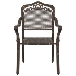 Berkfield Home Garden Chairs 2 pcs Bronze Cast Aluminium - thumbnail 4