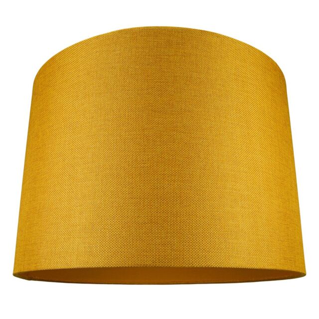 Happy Homewares Contemporary & Sleek Linen Fabric Lampshade in Mustard - Size: 12 inches - image 1