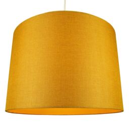 Happy Homewares Contemporary & Sleek Linen Fabric Lampshade in Mustard - Size: 12 inches - thumbnail 2