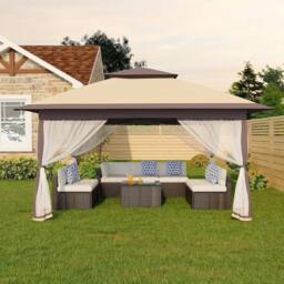 Kelvenix 3x3m Garden Folding Tent in Beige - Size: 0.6m2 - thumbnail 1