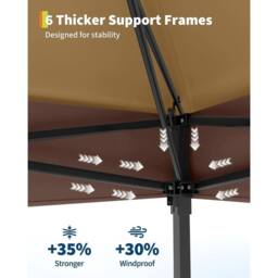 Kelvenix 3x3m Garden Folding Tent in Beige - Size: 0.6m2 - thumbnail 5